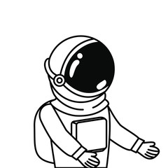 astronaut with spacesuit in white background