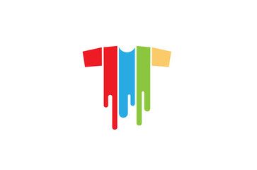 Creative T-shirt Silkscreen Logo Symbol Vector illustration