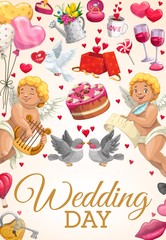 Engagement party invitation, wedding day ceremony