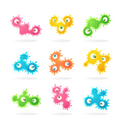 Doodle Cartoon Characters: Bacteria. Vector Collection