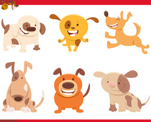 dogs or puppies cartoon pets set