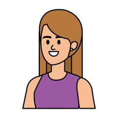 young woman avatar character vector illustration