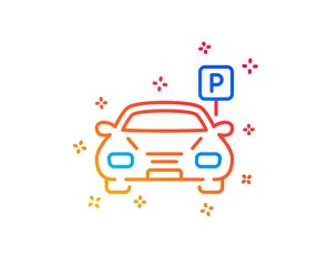 Car parking line icon. Auto park sign. Transport place symbol. Gradient design elements. Linear parking icon. Random shapes. Vector