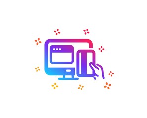 Fototapeta premium Online Payment methods icon. Web money sign. Credit card symbol. Dynamic shapes. Gradient design online payment icon. Classic style. Vector