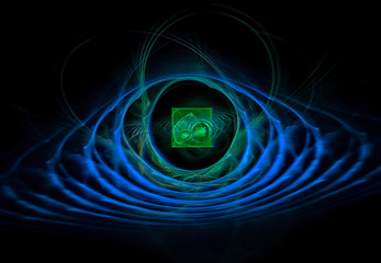 Computer generated abstract spiral fractal flame image .