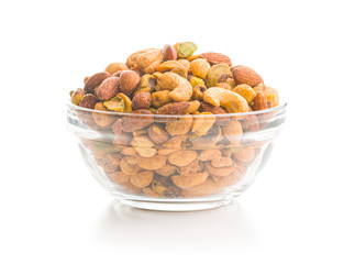 Naklejka na ściany i meble Spicy flavoured nuts. Mix of nuts.