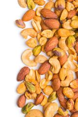 Spicy flavoured nuts. Mix of nuts.