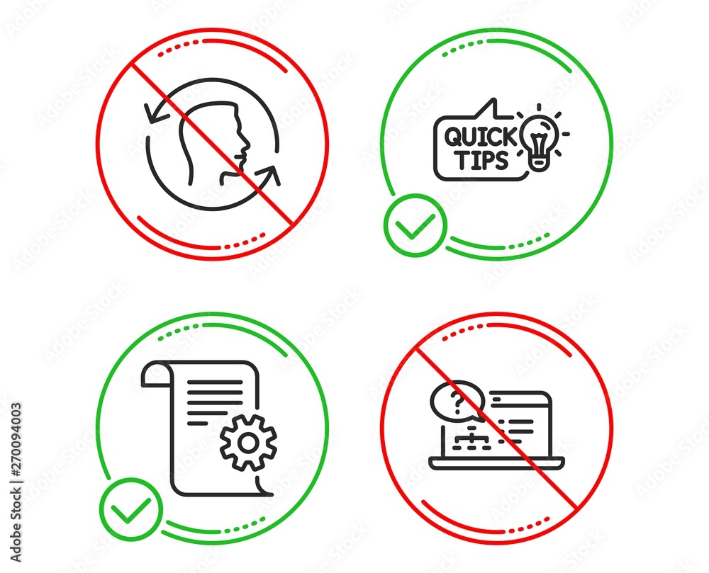 Poster do or stop. face id, education idea and technical documentation icons simple set. online help sign. 