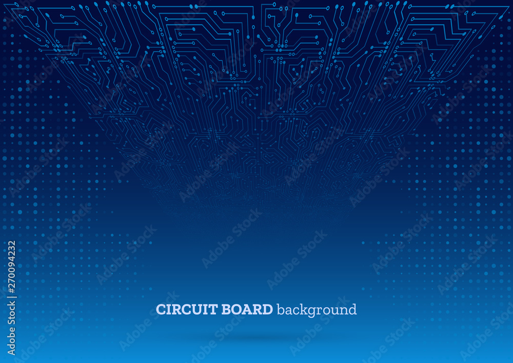 Aufkleber abstract 3d blue circuit board. high-tech technology abstract background. futuristic vector illustra