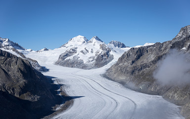 Panoram auf den Aletschgletscher, Bettmeralp, Schweiz