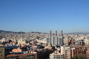 Fototapeta na wymiar Vista panorámica de la ciudad de Barcelona (Europa)