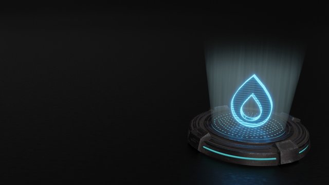 3d hologram symbol of flame icon render