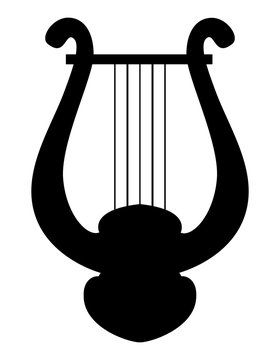 Silhouette noire de lyre