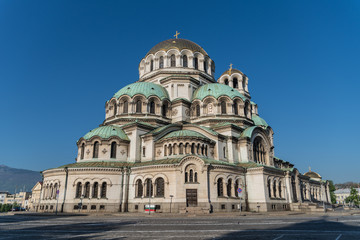 Fototapeta na wymiar The Alexander Nevsky Cathedral in the downtown of Sofia, Bulgaria