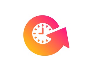 Update time icon. Refresh watch sign. Classic flat style. Gradient update time icon. Vector