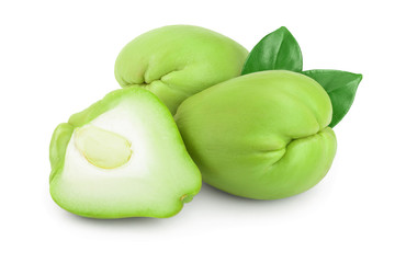 fresh Chayote vegetable isolated on white background