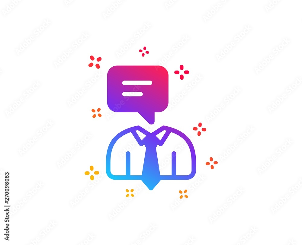 Poster human talking icon. conversation sign. communication speech bubble symbol. dynamic shapes. gradient 