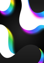 Abstract vector cover. Liquid texture, fluid gradient wave. Futuristic poster. Contrast colors. Template for banner, brochure, flyer, poster for party and festival.1. Eps 10