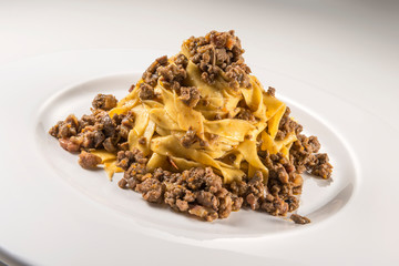 Pasta dish bolognese fettuccine