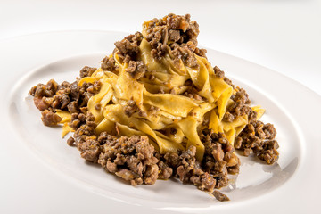 Pasta dish bolognese fettuccine