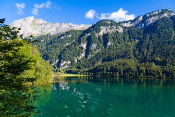 Fototapeta na wymiar Mountain lake Klontalersee. Glarus Canton. Switzerland.