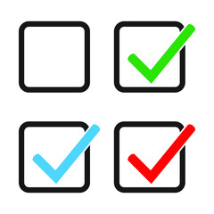Checkbox set with blank and checked checkbox vector icon.