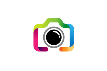 Creative Colorful  Camera line Logo Design Symbol Vector Illustration