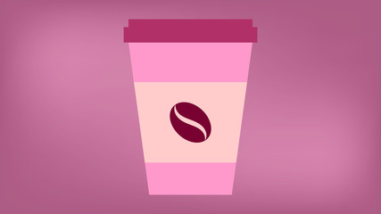 Pink coffee cup vector illustration