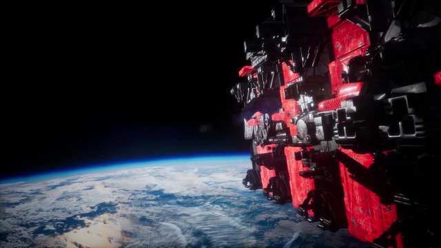 fleet of massive spaceships known as motherships taking position over Earth for a coming invasion