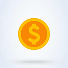 money Icon. Payment system. Coins and Dollar cent Sign