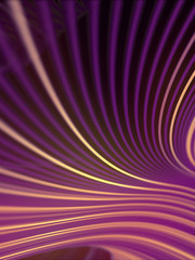 Modern style abstraction with composition made of various pink colored lines. Wave band geometric pattern. 3d rendering