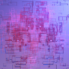 Fototapeta premium Abstract pink colored futuristic techno pattern. Modern covers design. Digital 3d illustration