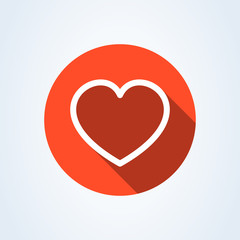 Modern heart line flat style. illustration icon isolated on white background.
