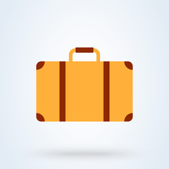 Suitcase flat style. illustration icon isolated on white background.