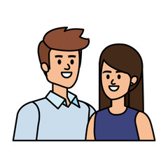 business couple avatars characters vector illustration