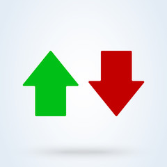 Up and down arrow flat style. illustration icon isolated on white background.