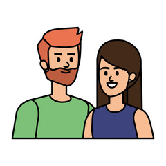 Fototapeta premium young couple lovers avatars characters