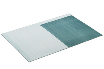 Modern light blue two-color rug. 3d render