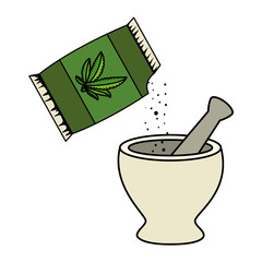 cannabis seeds bag with grinder