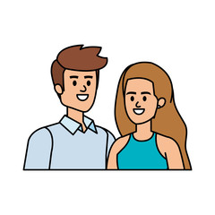 business couple avatars characters vector illustration
