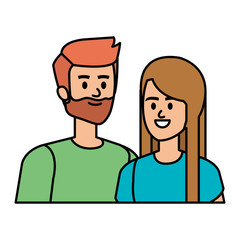 young couple lovers avatars characters