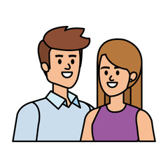 business couple avatars characters vector illustration