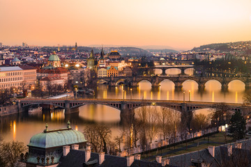 Panorama miasta Praga, Republika Czeska - obrazy, fototapety, plakaty