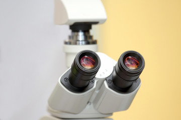 microscope for medical research closeup. research in pharmacology and science