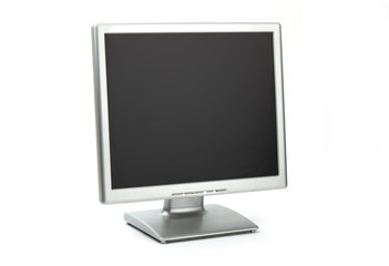 Silver monitor isolated on white background.