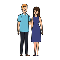 young couple lovers avatars characters