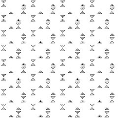 Seamless vector pattern, black and white symmetric geometric background Print for decor, wallpaper, packaging, wrapping, fabric. graphic design. Doodle style illystration