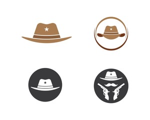 cowboy hat icon logo vector template