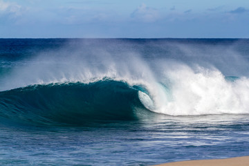 Beautiful breaking Ocean wave in Hawaii
