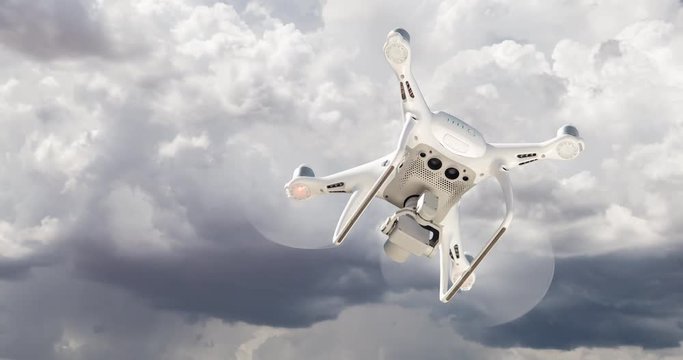 4k Cinemagraph Continuous Loop of Drone with Time Lapse Clouds